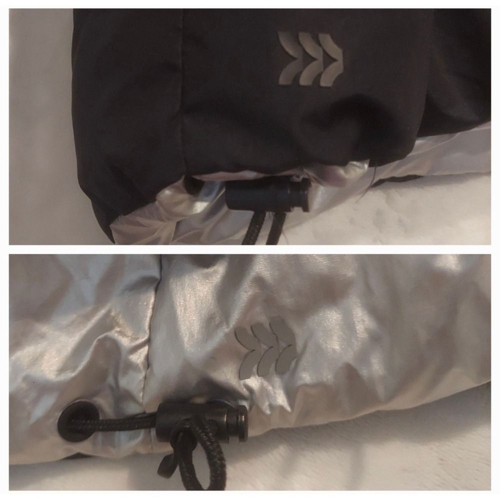 All In Motion Womens Black Silver Reversible Snow Sport Short Puffer Vest XL NWT - Picture 7 of 10